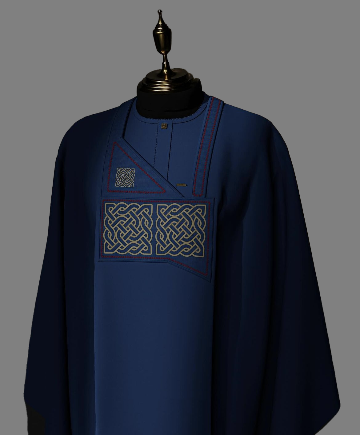Navy Embroidered